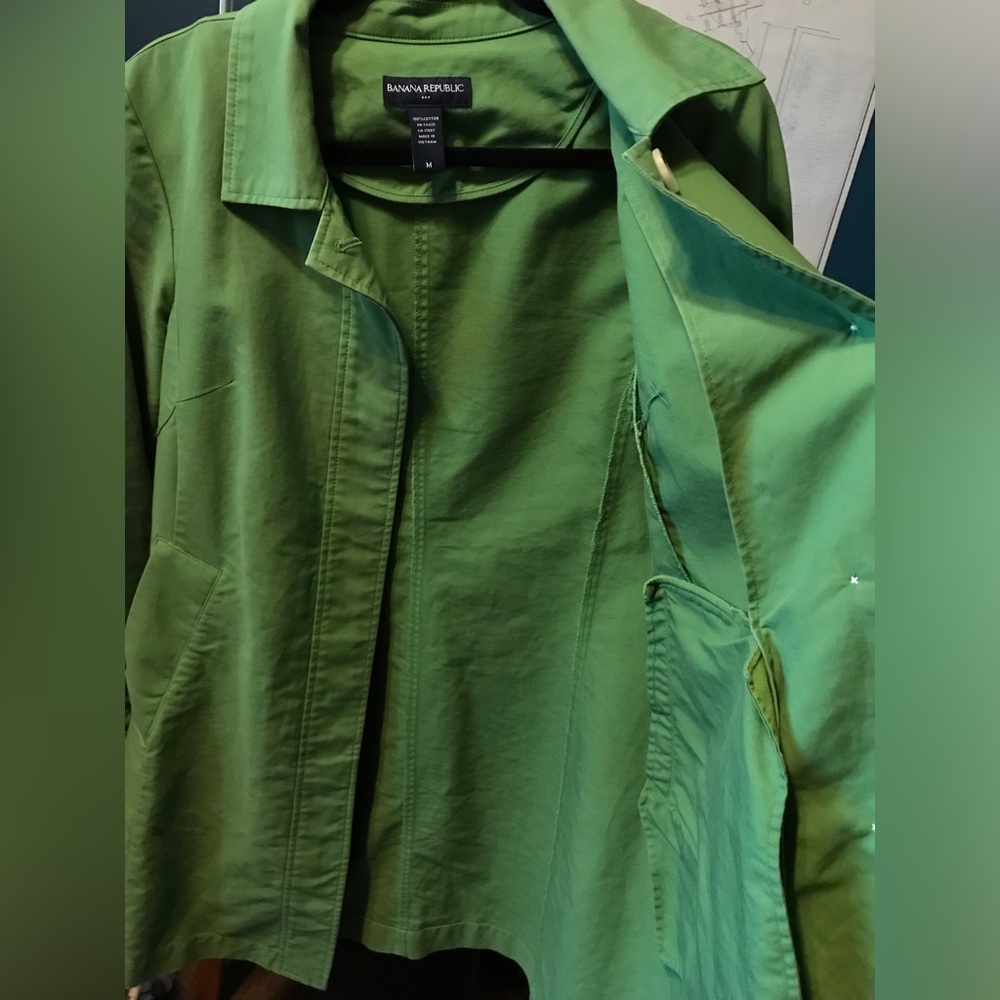 Banana Republic- Womens Green Lightweight Trench Coat - Picture 7 of 7